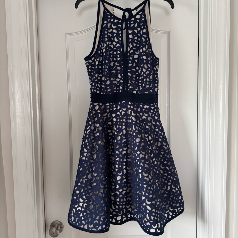 Xscape Navy Lace Dress
